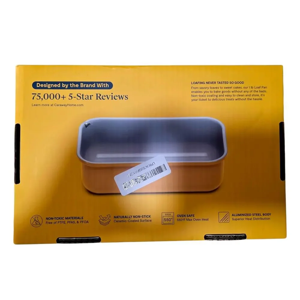Caraway 9x5 1lb Loaf Pan Non Stick PTFE & PFOA Free, Nontoxic, Marigold/Yellow - Picture 4 of 5